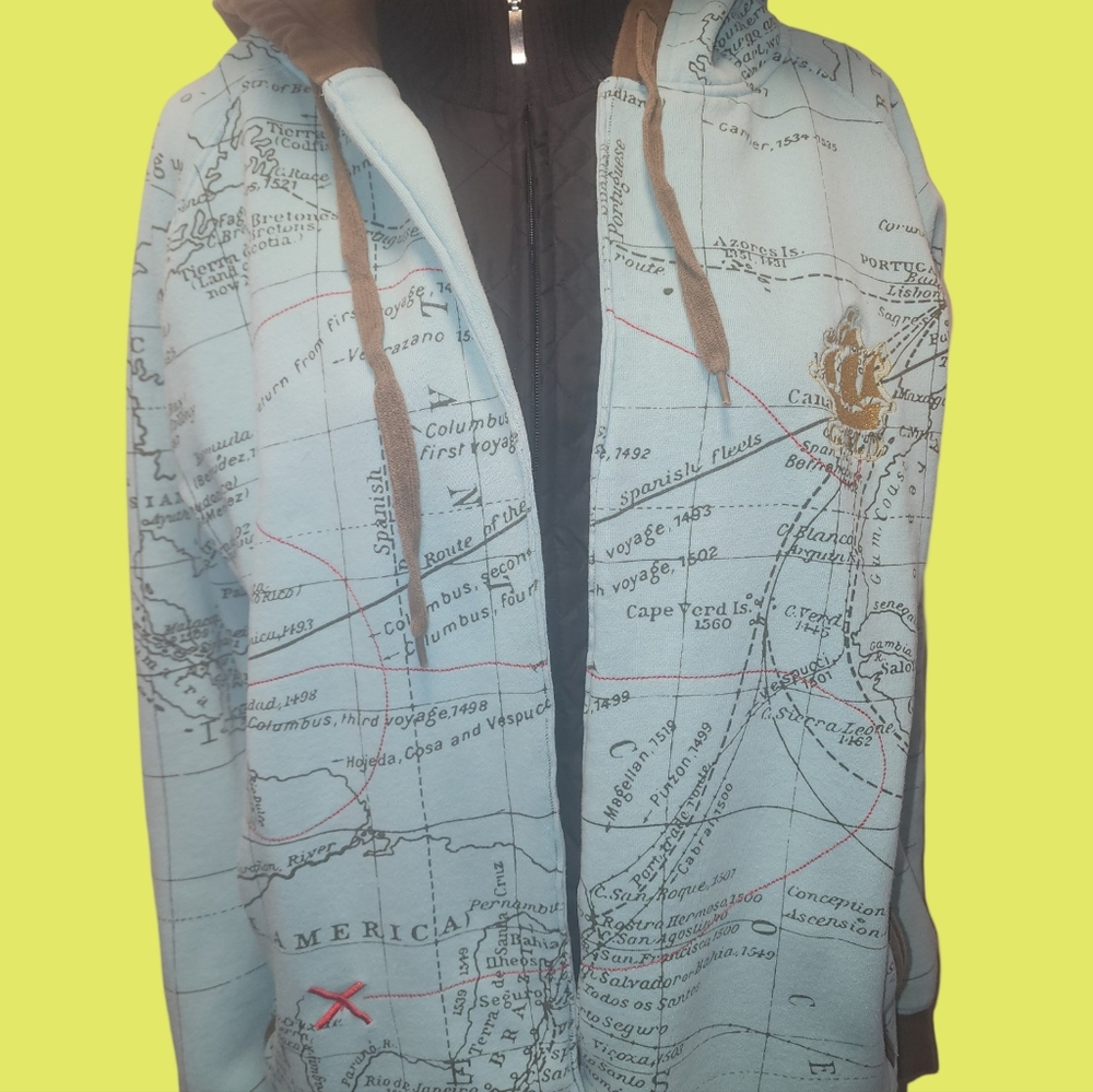 World Atlas/Globe  Hooded Jacket
